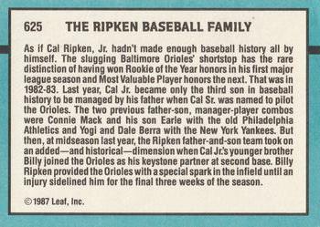 Ripken Baseball Family (Billy Ripken / Cal Ripken Sr. / Cal Ripken Jr.)  baseball card collectible - Main Image 2