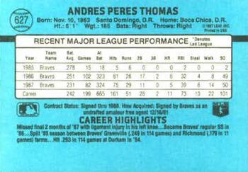 Andres Thomas  baseball card collectible - Main Image 2