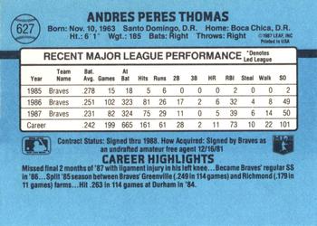 Andres Thomas  baseball card collectible - Main Image 2