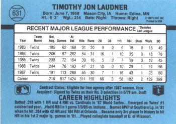 Tim Laudner  baseball card collectible - Main Image 2