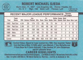 Bob Ojeda  baseball card collectible - Main Image 2