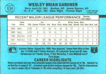 Wes Gardner  baseball card collectible - Main Image 2