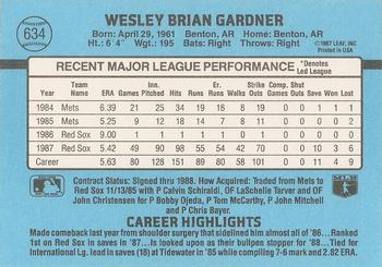 Wes Gardner  baseball card collectible - Main Image 2
