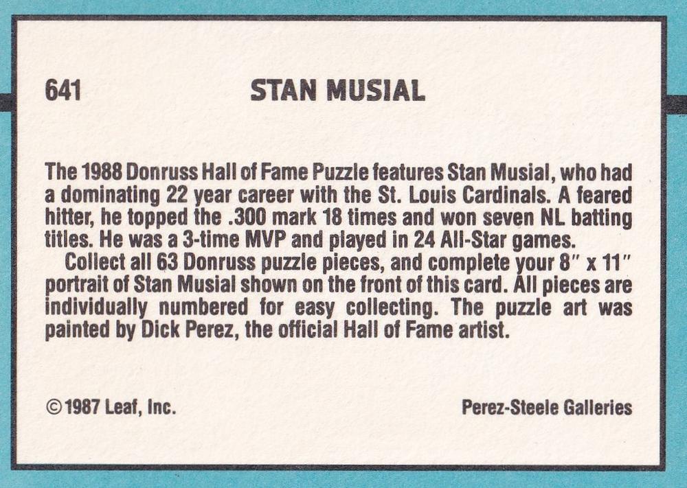 Stan Musial  baseball card collectible - Main Image 2