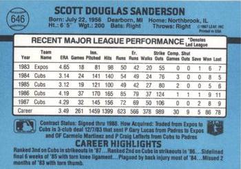 Scott Sanderson  baseball card collectible - Main Image 2