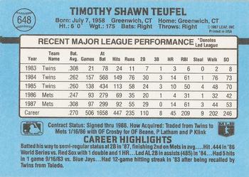 Tim Teufel  baseball card collectible - Main Image 2