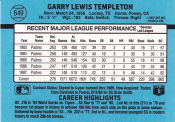 Garry Templeton  baseball card collectible - Main Image 2
