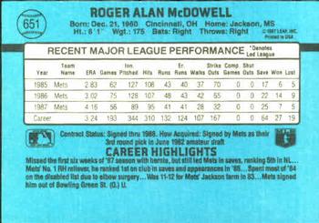 Roger McDowell  baseball card collectible - Main Image 2