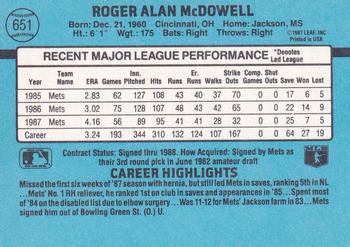 Roger McDowell  baseball card collectible - Main Image 2