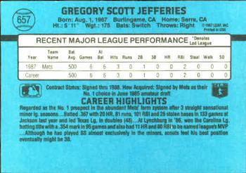 Gregg Jefferies  baseball card collectible - Main Image 2