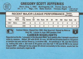 Gregg Jefferies  baseball card collectible - Main Image 2