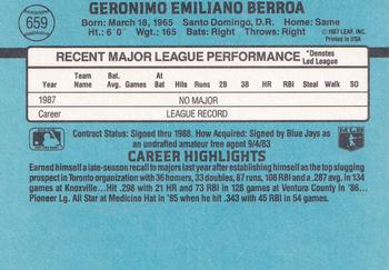Geronimo Berroa  baseball card collectible - Main Image 2