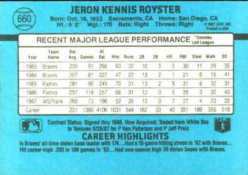 Jerry Royster  baseball card collectible - Main Image 2