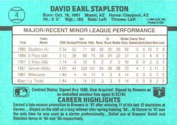 Dave Stapleton  baseball card collectible - Main Image 2