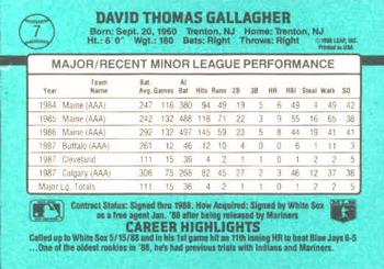 Dave Gallagher  baseball card collectible - Main Image 2