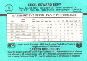 Cecil Espy  baseball card collectible - Main Image 2