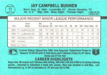 Jay Buhner  baseball card collectible - Main Image 2