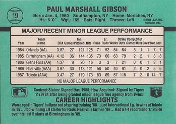 Paul Gibson  baseball card collectible - Main Image 2