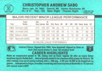 Chris Sabo  baseball card collectible - Main Image 2