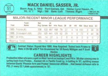 Mackey Sasser  baseball card collectible - Main Image 2