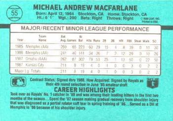 Mike Macfarlane  baseball card collectible - Main Image 2