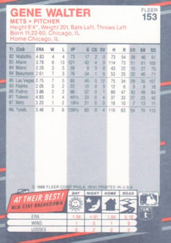 Gene Walter  baseball card collectible - Main Image 2