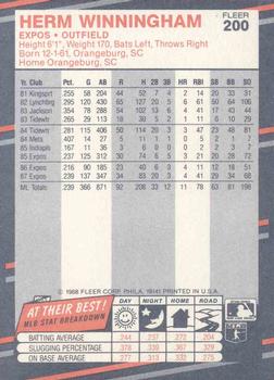 Herm Winningham  baseball card collectible - Main Image 2
