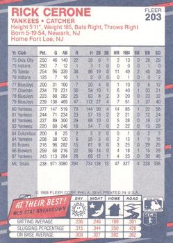 Rick Cerone  baseball card collectible - Main Image 2