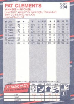 Pat Clements  baseball card collectible - Main Image 2