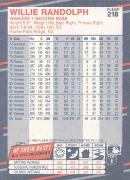 Willie Randolph  baseball card collectible - Main Image 2