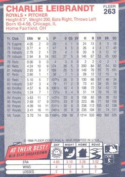 Charlie Leibrandt  baseball card collectible - Main Image 2