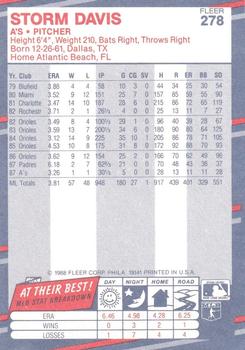 Storm Davis  baseball card collectible - Main Image 2