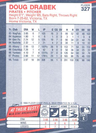 Doug Drabek  baseball card collectible - Main Image 2