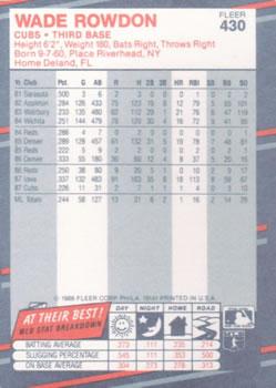 Wade Rowdon  baseball card collectible - Main Image 2