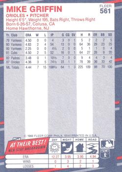 Mike Griffin  baseball card collectible - Main Image 2