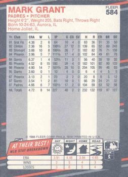 Mark Grant  baseball card collectible - Main Image 2