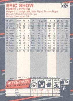 Eric Show  baseball card collectible - Main Image 2