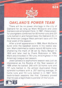 Mark McGwire / Jose Canseco  baseball card collectible - Main Image 2