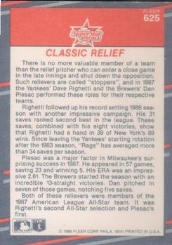 Dave Righetti / Dan Plesac  baseball card collectible - Main Image 2