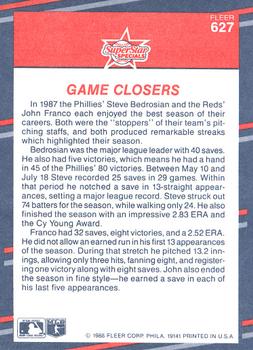 John Franco / Steve Bedrosian  baseball card collectible - Main Image 2