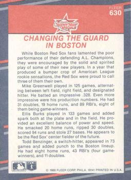 Mike Greenwell / Ellis Burks / Todd Benzinger  baseball card collectible - Main Image 2