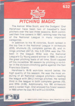 Mike Scott / Orel Hershiser  baseball card collectible - Main Image 2