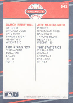 Damon Berryhill / Jeff Montgomery  baseball card collectible - Main Image 2