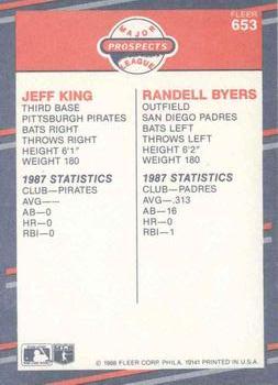 Jeff King / Randall Byers  baseball card collectible - Main Image 2