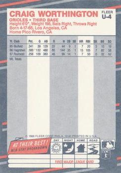 Craig Worthington  baseball card collectible - Main Image 2