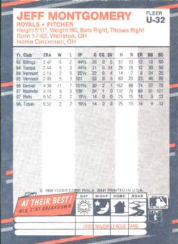 Jeff Montgomery  baseball card collectible - Main Image 2