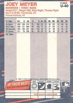 Joey Meyer  baseball card collectible - Main Image 2