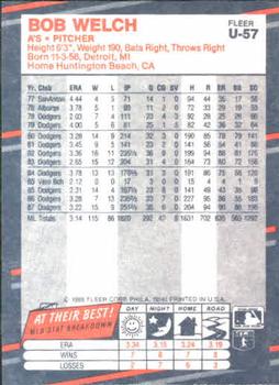 Bob Welch  baseball card collectible - Main Image 2