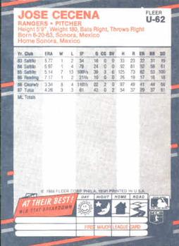 Jose Cecena  baseball card collectible - Main Image 2