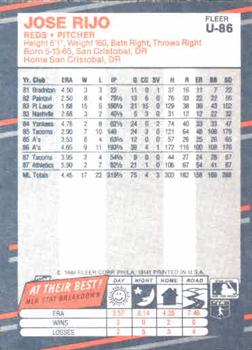 Jose Rijo  baseball card collectible - Main Image 2